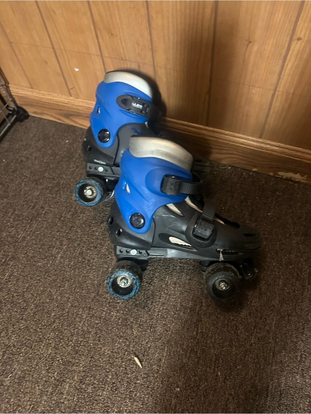 Youth Quad Roller Skates in Blue - Adjustable Kids Skates 12j-2 size M